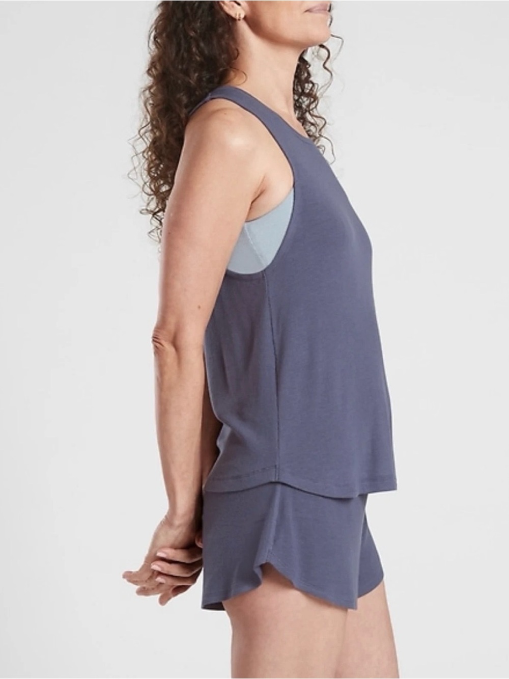 Athleta Well Rested Rib Tank in Blue - Picture 3 of 5